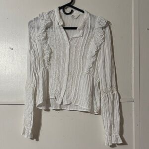 H&M White Ruffled Kids Blouse